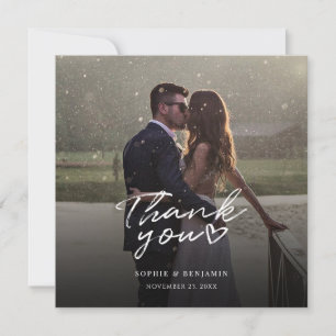 Foto de Casamento com Letra Mão Obrigado Nota