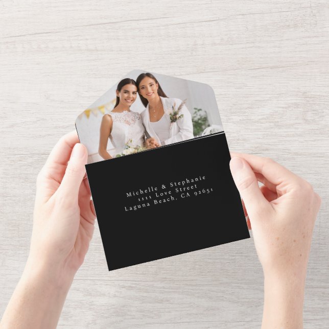 Foto de casamento Convite-Twin Chamas-LGBTQ- (Abertura)
