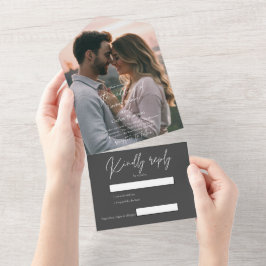 Foto de casamento da cinza moderna Elegante com a 