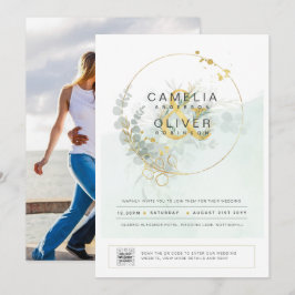 Foto de Casamento de Convite em Verde Moderno CÓDI