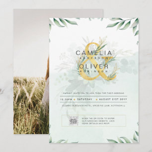 Foto de Casamento de Convite em Verde Moderno CÓDI