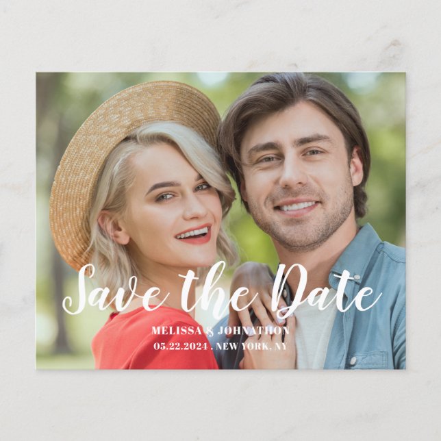 Foto De Casamento De Orçamento Flat Salvar A Data (Frente)