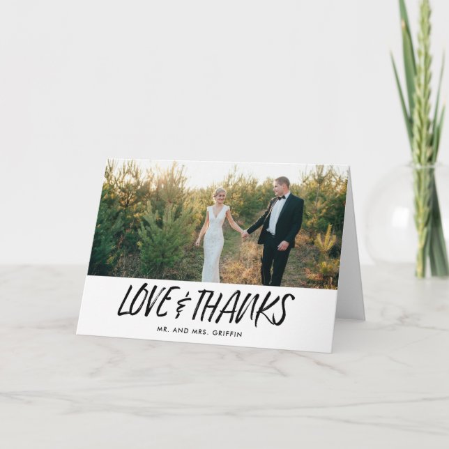 Foto De Casamento De Script Moderno - Cartões De N (Frente)