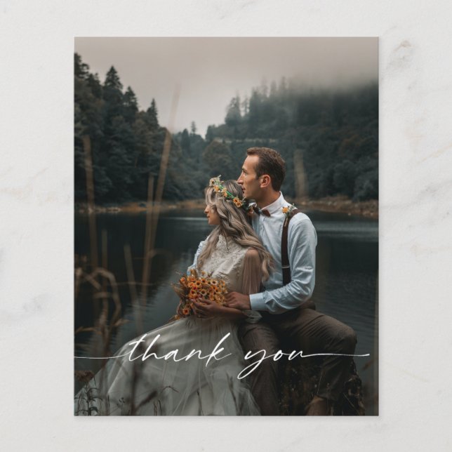 Foto de casamento do orçamento Obrigado Cartão pos (Frente)