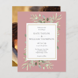 Foto de casamento do Rosa Dusty Greenery do Orçame