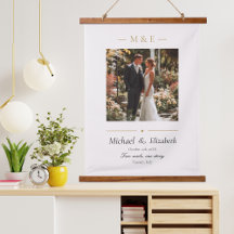 Foto de Casamento Elegante Creme Dourado Moderno P