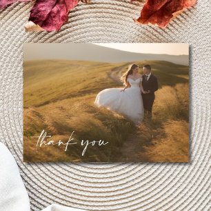 Foto De Casamento Elegante Obrigado Cartões
