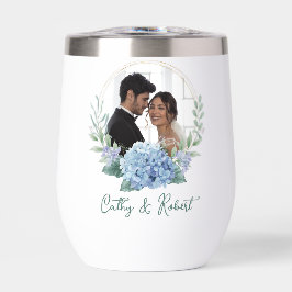 Foto de Casamento Floral Azul e Branco