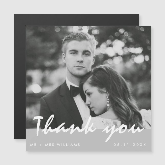 Foto De Casamento Obrigado Magnet (Frente/Verso)