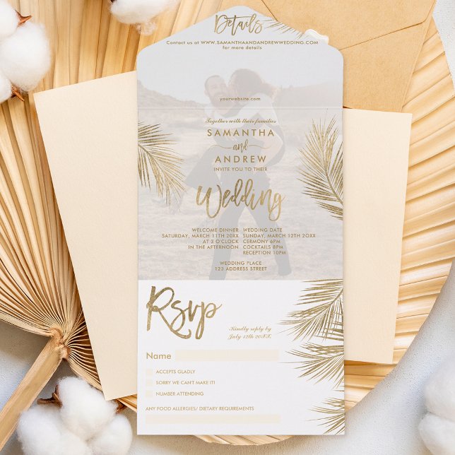 Foto de casamento tropical de palmeira de ouro-chi (Criador carregado)