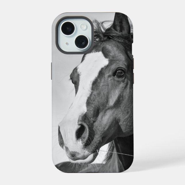 Foto de Cavalo Preto e Branco Personalizável (Verso)