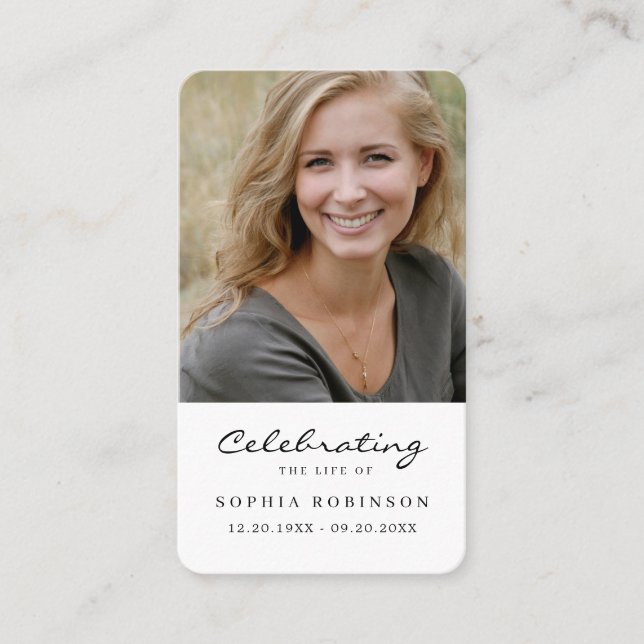 Foto de Celebração do Cartão de Oração Funeral da  (Frente)