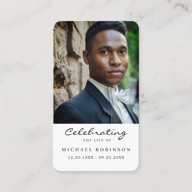 Foto de Celebração do Cartão de Oração Funeral da  (Frente)