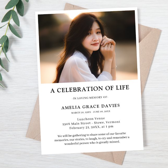 Foto de Celebração do Convite para Memória da Vida (Celebration of Life Invitation)
