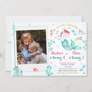 Foto de convite de aniversário para duas garotas