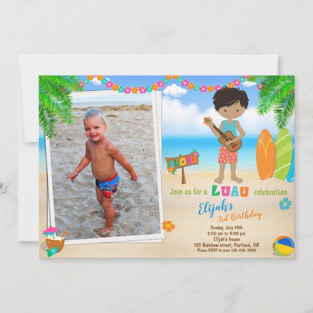Foto de convite de aniversário para Luau Criador d (Frente)