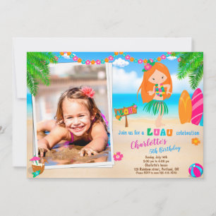 Foto de convite de aniversário para Luau praia hav