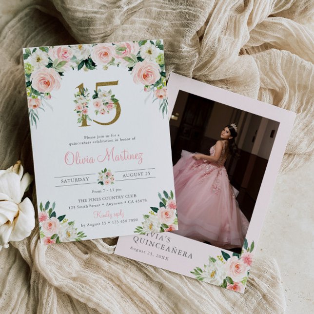 Foto de Convite de Aniversário para Quinceañera Ro (Criador carregado)