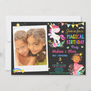 Foto de convite de aniversário para Unicorn e Pri