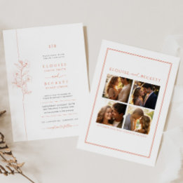 Foto de Convite de Casamento Floral de Laranja Mín