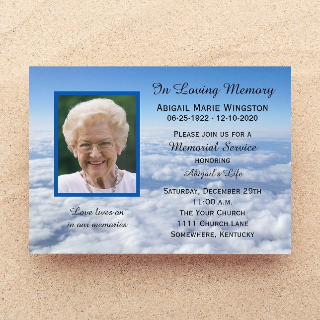 Foto de Convite do Serviço Memorial em Nuvens (Criador carregado)