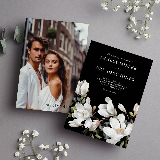 Foto de Convite para Casamento da Magnolia Elegant (Criador carregado)
