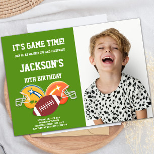 Foto de Convites de Aniversário de Futebol Laranja