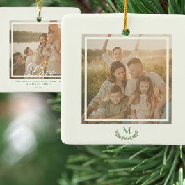 Foto de família com monograma enfeite de Natal
