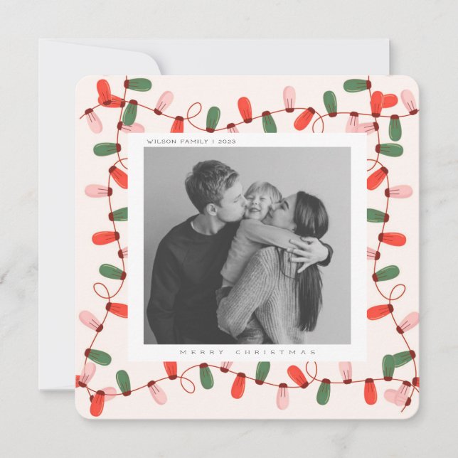 Foto de família de Natal adorável cartão postal de (Frente)