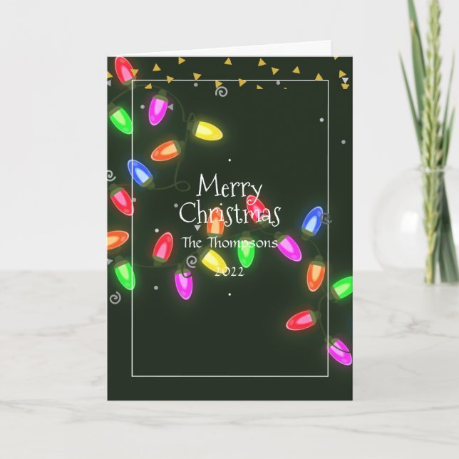 Foto de família de Natal no cartão de Natal (Frente)