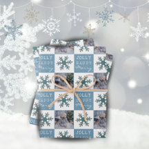 Foto de Família Fofa com Floco de Neve Azul no Nat