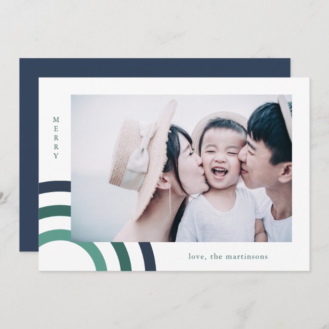 Foto de Feriado Azul da Feliz Moderna (Frente/Verso)