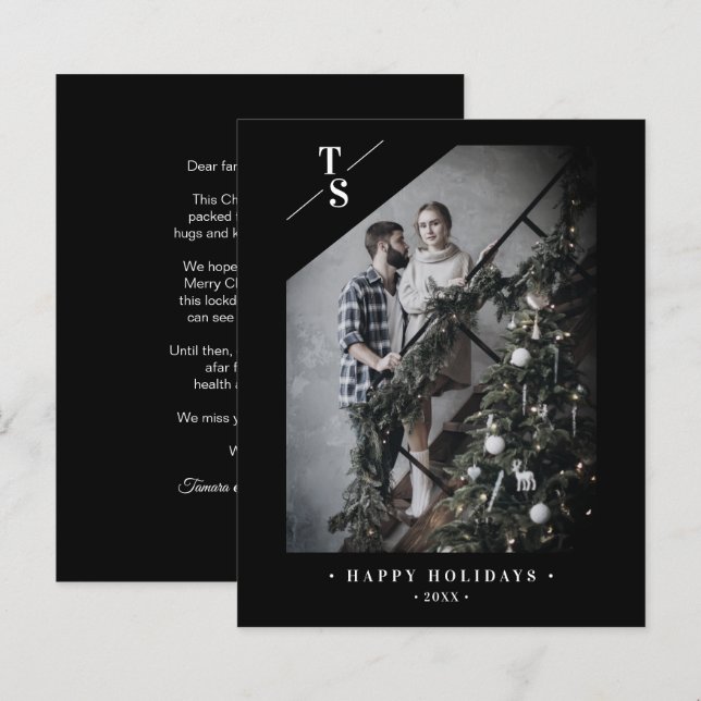 Foto de Feriados Felizes Pretos Modernos e Pandêmi (Frente/Verso)