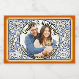 Foto de Flor Azul Casamento de Mel Jar Etiquetas d