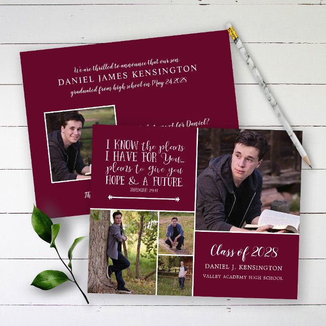 Foto de Graduação Cristã Burgundy de Orçamento (Criador carregado)