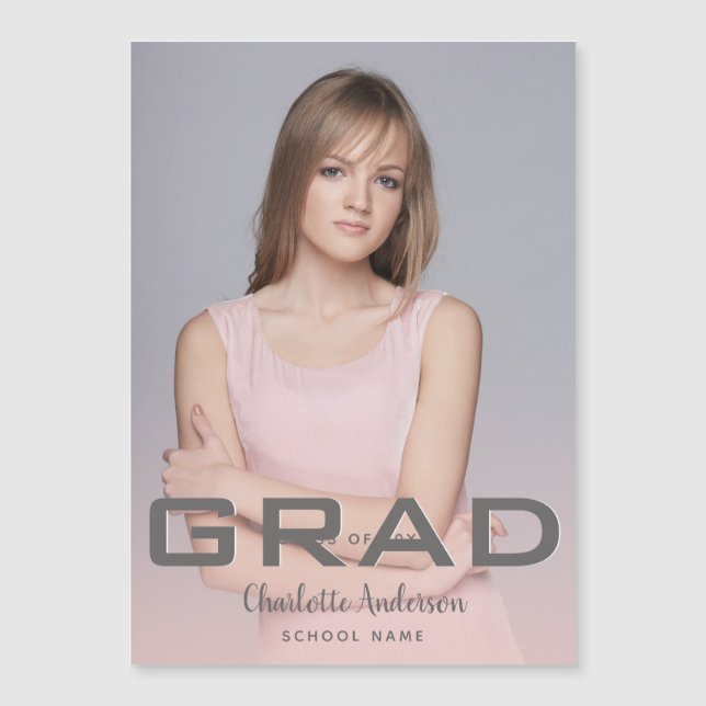 Foto de graduação, elegante rosa ouro moderno (Frente)