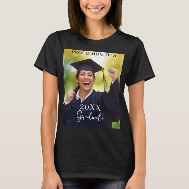 Foto de Graduação Orgulhosa Mãe T-Shirt (Frente)