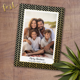 Foto de Natal com Limite Dourado de Herringbone em