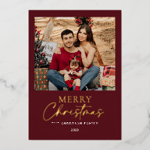 Foto de Natal da Família em Folha Dourada e Borgon