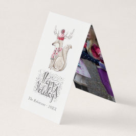 Foto de Natal da raposa do inverno em aquarela fof