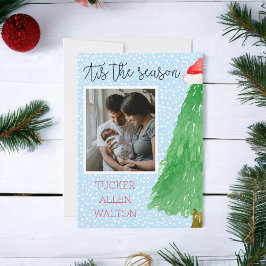 Foto de Natal do Anúncio de Bebê de Script Moderno
