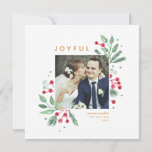 Foto de Natal do Winter Berries Greenery Quadrad