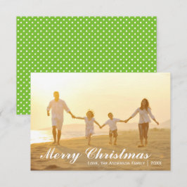 Foto de Natal feliz com pontos verdes - Cartão 3x5