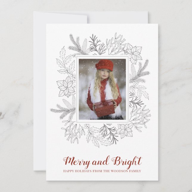 Foto de Natal feliz e brilhante (Frente)