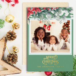 Foto de Natal Feliz Quadro Floral Verde