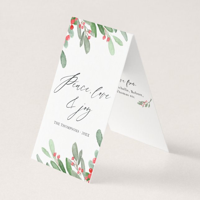 Foto de Natal Holly Jolly em Aquarela (Frente)