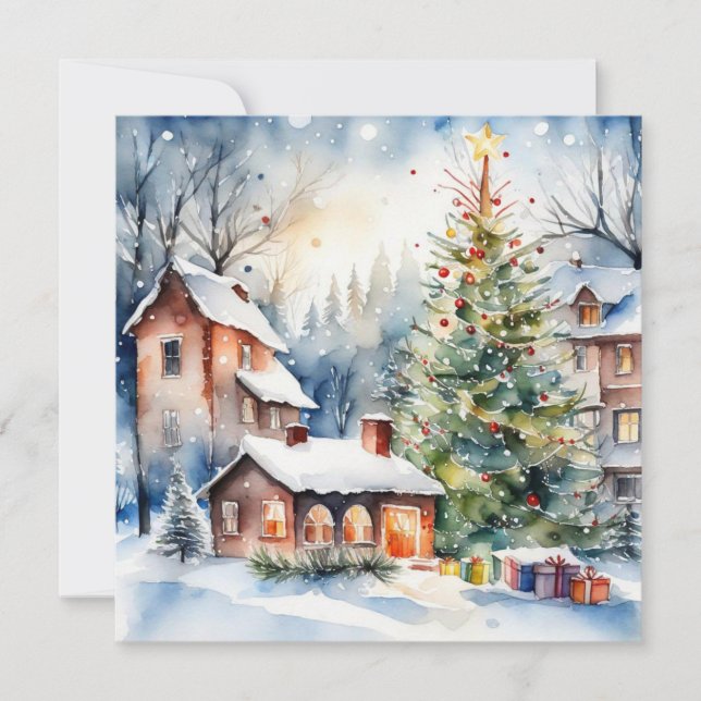 Foto de neve da vila de Natal (Frente)