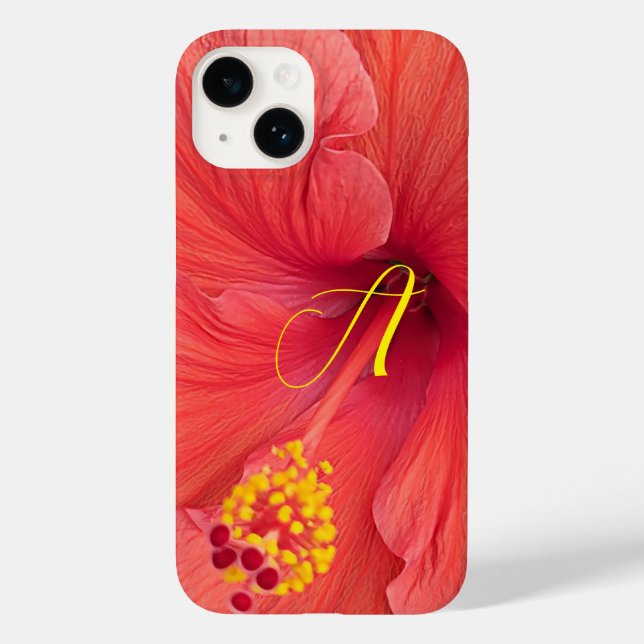 Foto de Orange Hibiscus com Script Inicial Elegant (Verso)