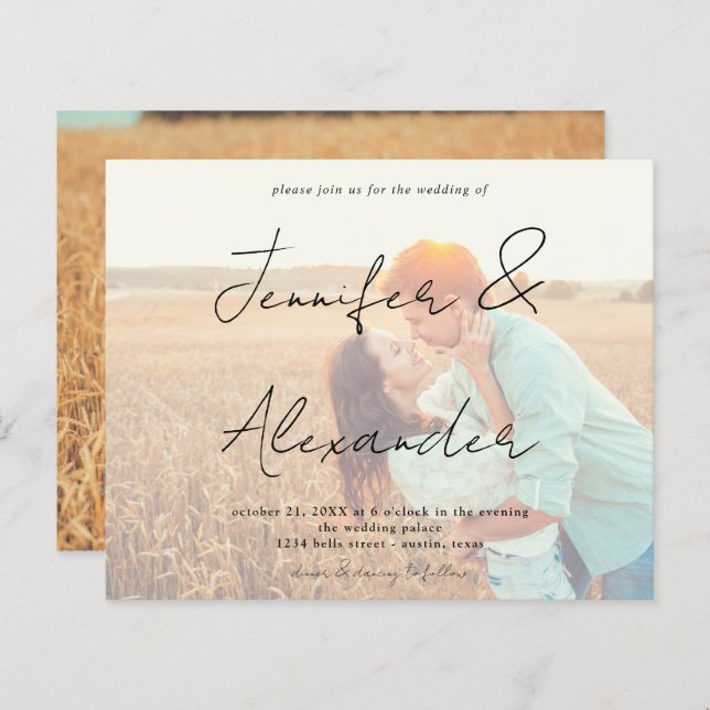 Foto de Orçamento Nomes Grandes Horizontais Foto C (Frente/Verso)