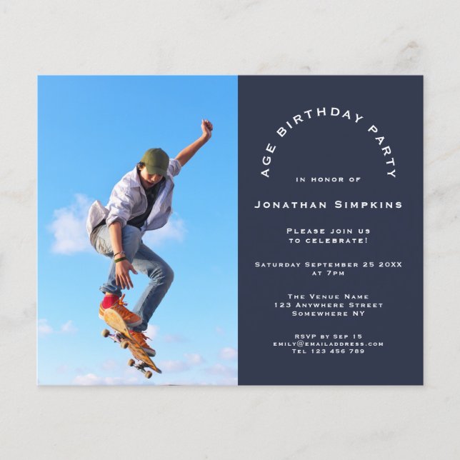 Foto de Orçamento qualquer Marinho de Aniversário  (Frente)